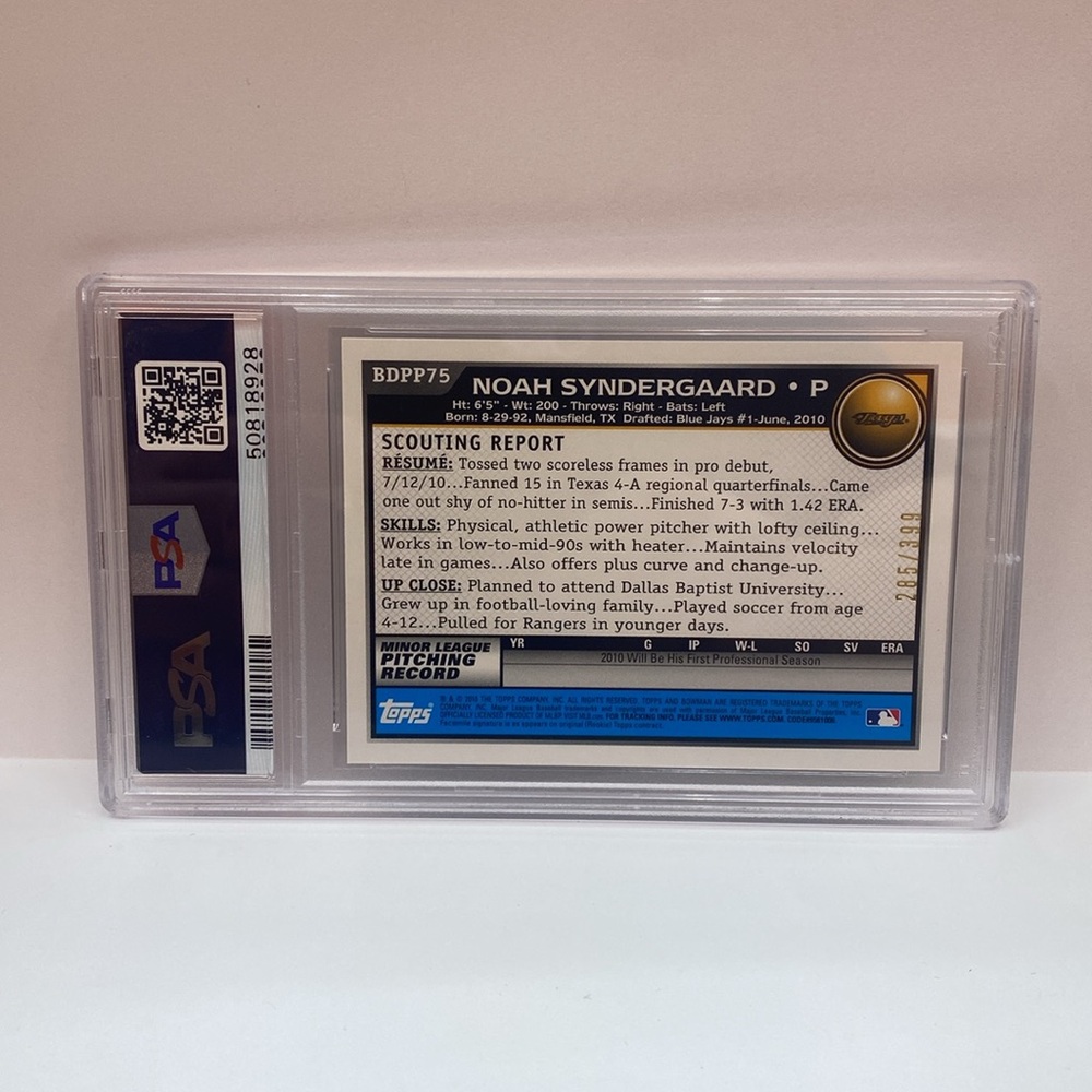 2010 Bowman 1st Card Noah Syndergaard  (MISC14) - Picture 3 of 4